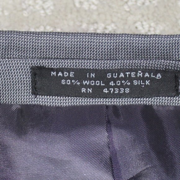 Jones New York Wool / Silk Blend Grey Patterned Jacket Sport Coat 46R - Picture 7 of 9